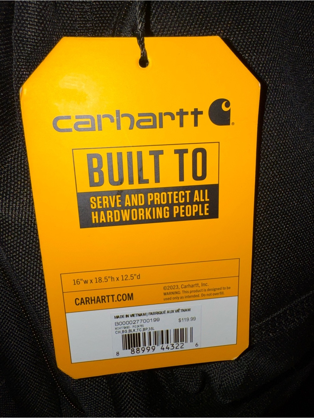 Carhartt Black Utility Backpack with Logo Patch - Picture 10 of 15